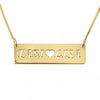Cut Out Bar with Heart Necklace