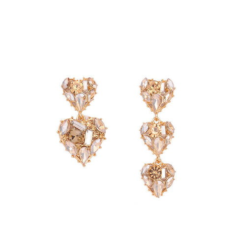 Heart Shaped Drop Earrings