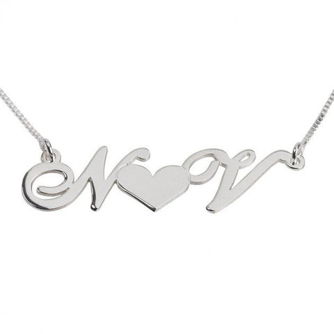 Initials with Heart Style Necklace