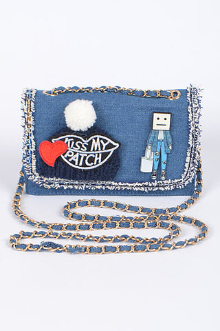 "Kiss My Patch" Denim Purse